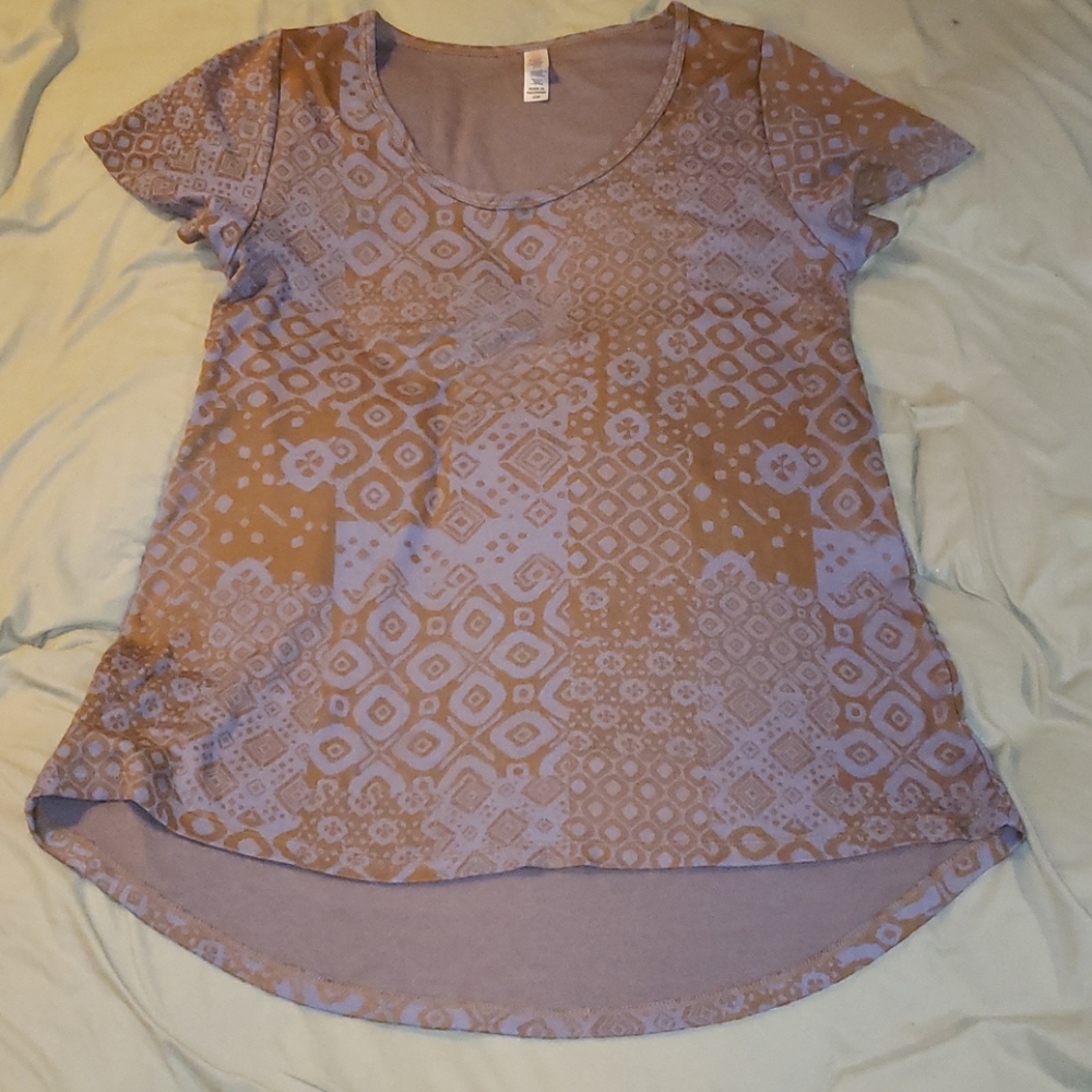 LulaRoe XXS blue/brown patterned top